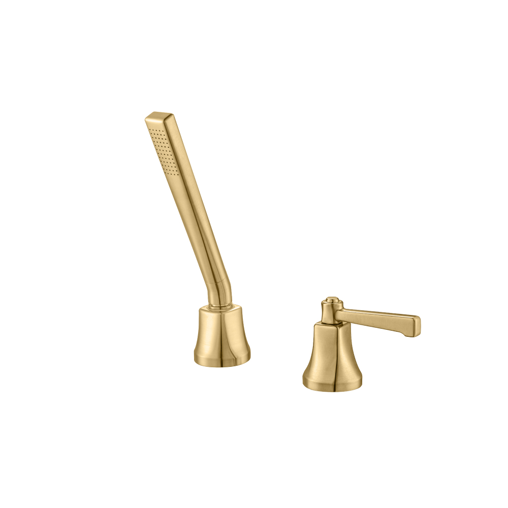 HANDDOUCHE EN SLANG MET OMSTELLER | Geborsteld messing PVD