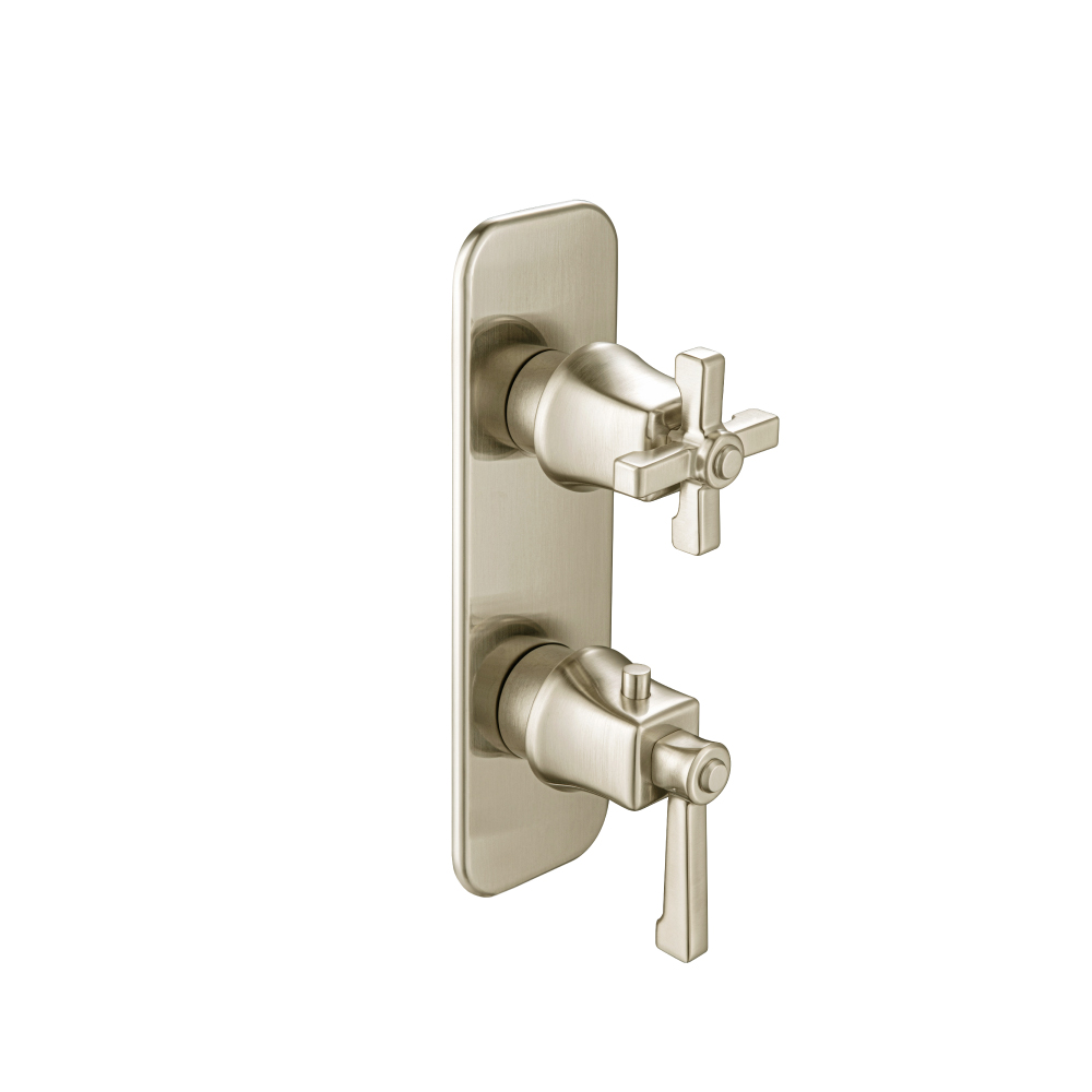 Thermostatische douchemengkraan - 2 uitgangen | Geborsteld nikkel PVD