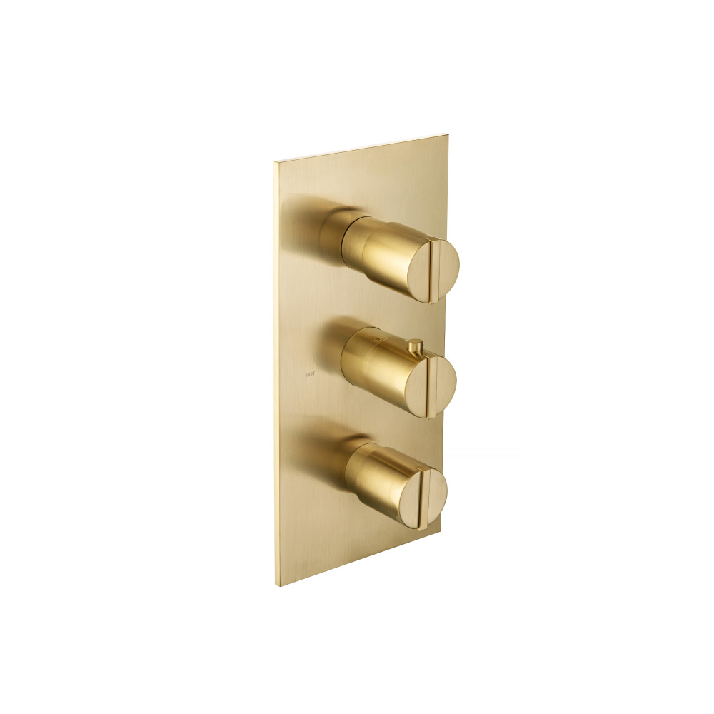 Thermostatische douchemengkraan - 2 uitgangen | Geborsteld messing PVD