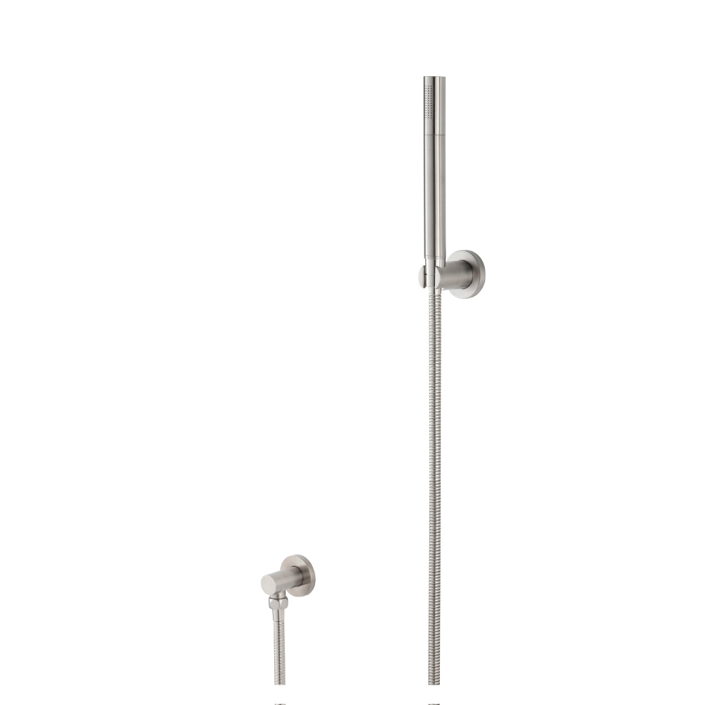 Hand Shower Set With Wall Elbow, Holder and Hose | Geborsteld nikkel PVD