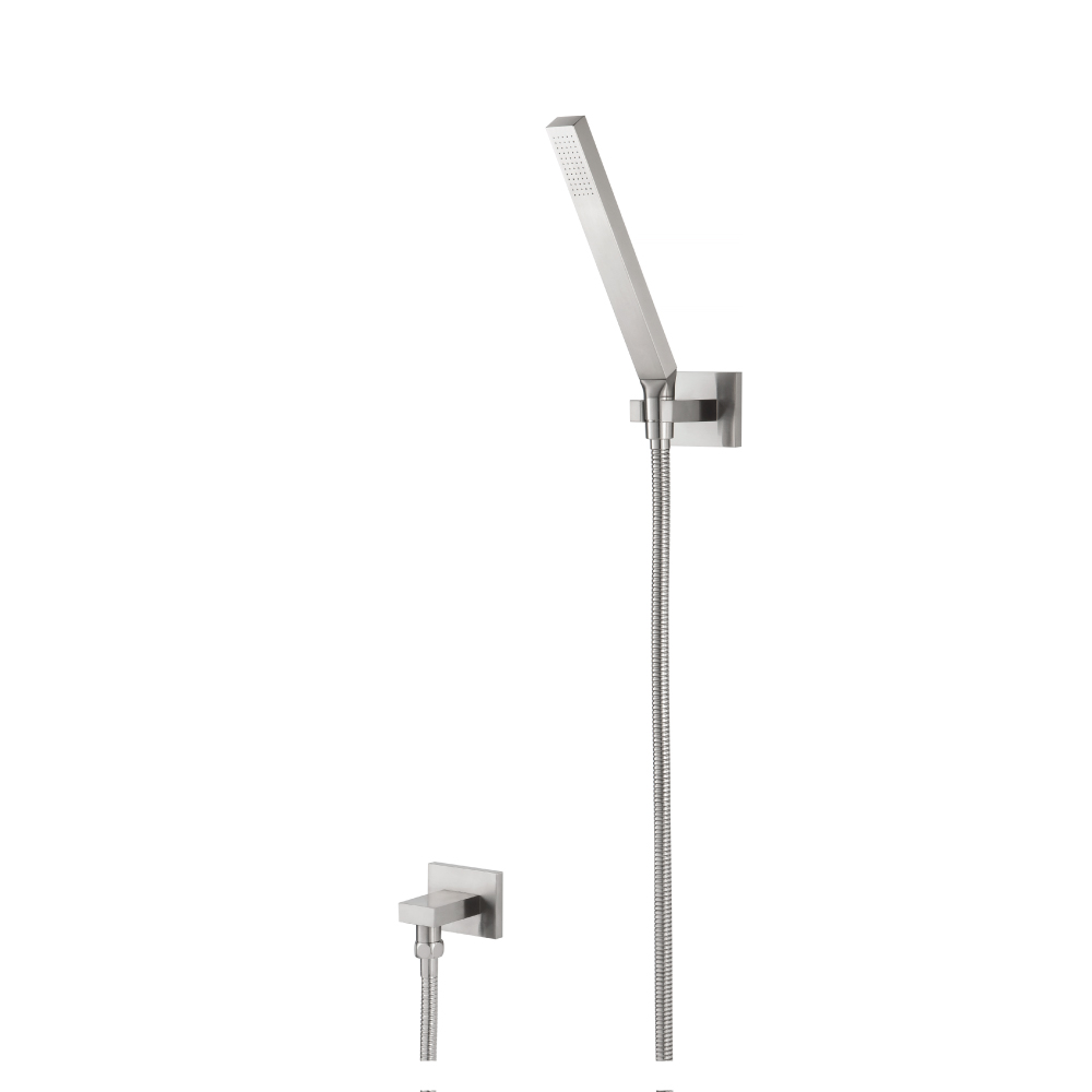 Hand Shower Set With Wall Elbow, Holder and Hose | Geborsteld nikkel PVD