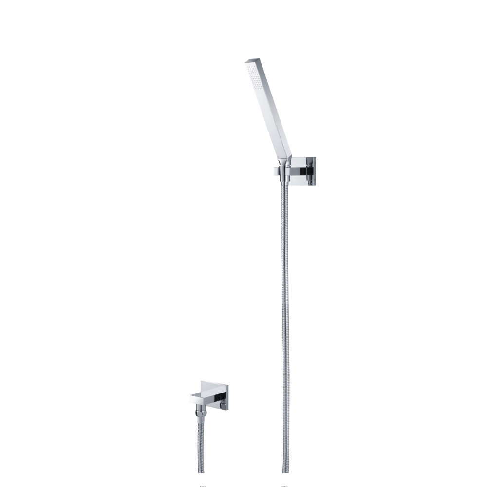 Hand Shower Set With Wall Elbow, Holder and Hose | Gepolijst nikkel PVD