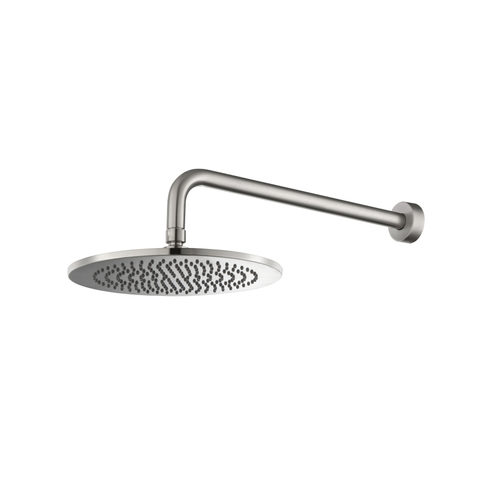 10" Rain Head with 16" Arm | Geborsteld nikkel PVD