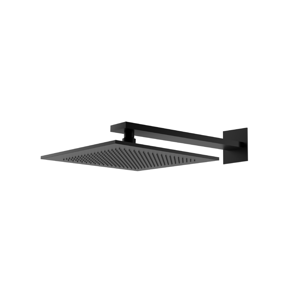 300 mm vierkante hoofddouche met 400 mm douchearm | Gloss Black