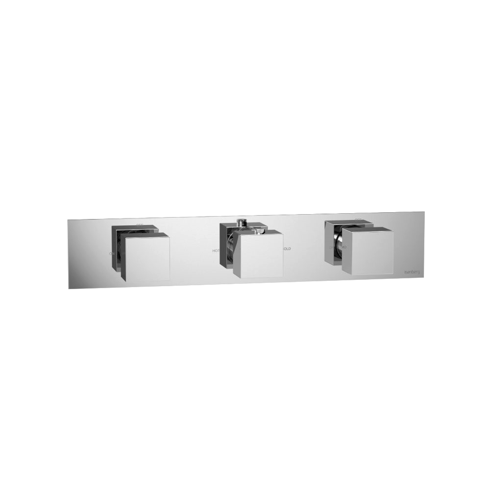 3/4" Horizontal Thermostatic Valve with 2 Volume Controls &  Trim | Mat zwart