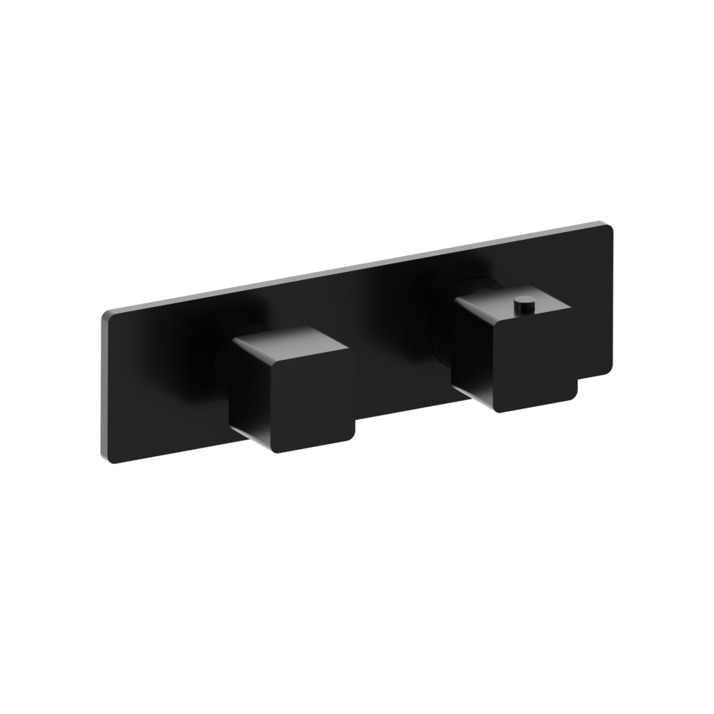 Twee-hendel thermostatische mengkraan - alleen afbouwdeel | Gloss Black