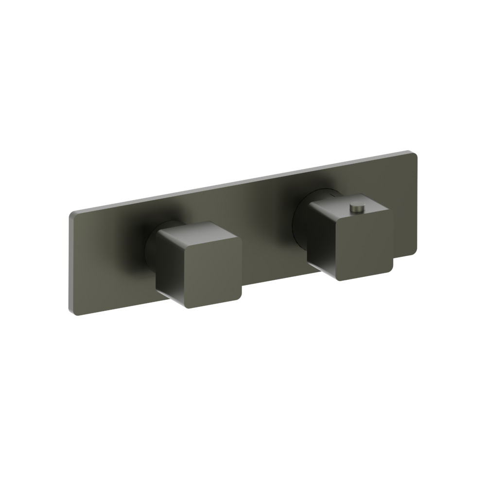 Twee-hendel thermostatische mengkraan - alleen afbouwdeel | Gun Metal Grey