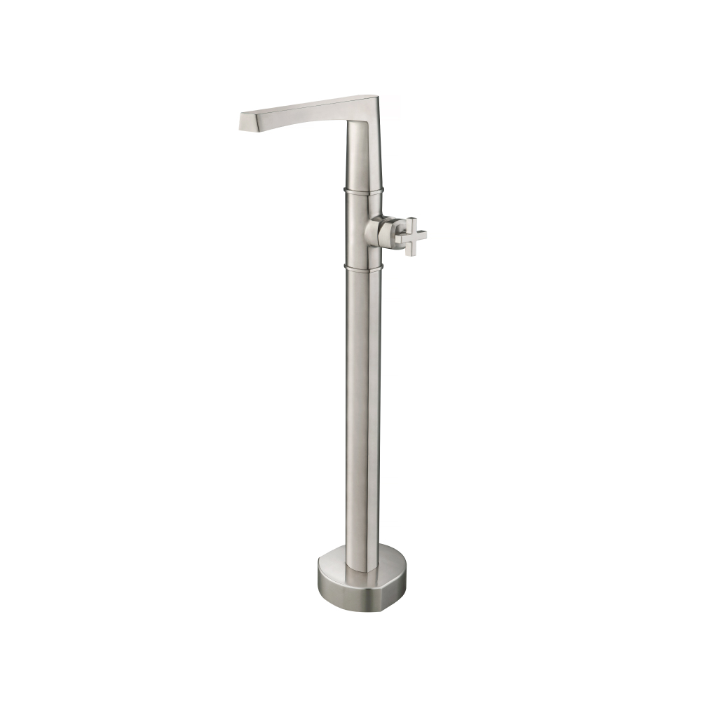 Freestanding Floor Mount Bathtub / Tub Filler | Geborsteld nikkel PVD