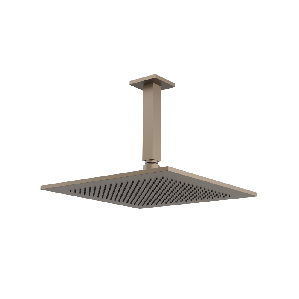 300 mm vierkante hoofddouche met 150 mm plafond douchearm | Dark Tan